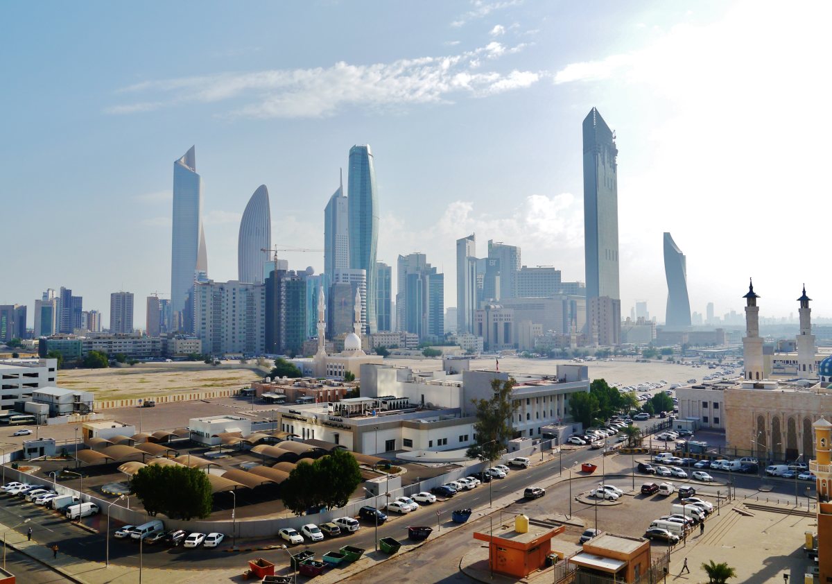 Kuwait City Skyline and Corporate Architecture at dusk